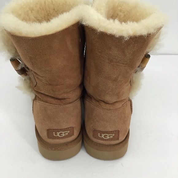 UGG Women’s Keely Winter Boot Suede Leather Genuine Sheepskin Toggle Size 8 - Picture 5 of 9